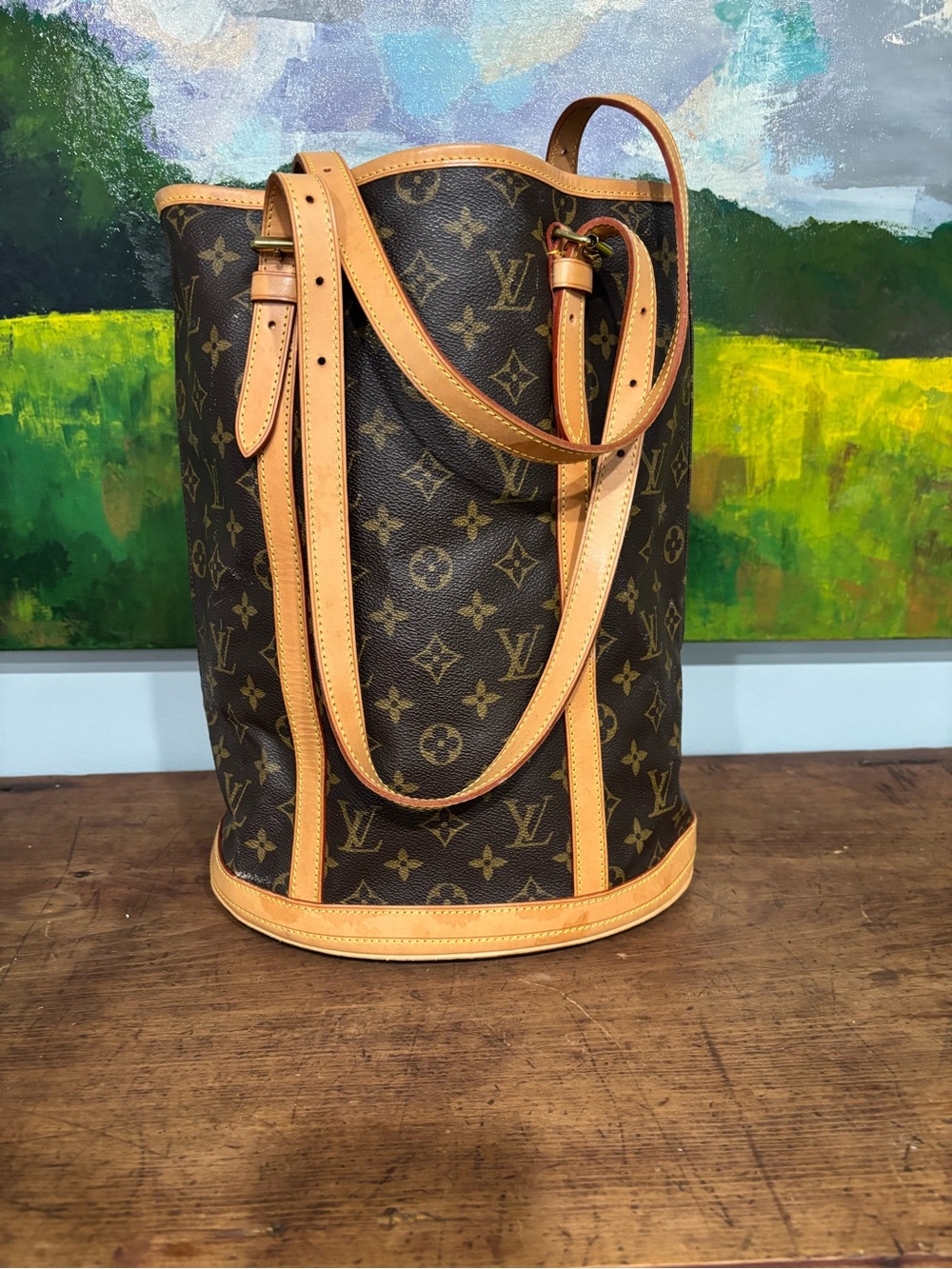 Vintage Louis Vuitton Monogram Bucket bag with Vachetta Trim- PROJECT BAG!!! - Picture 3 of 13